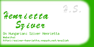 henrietta sziver business card